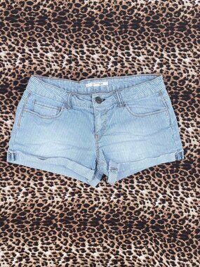 y2k sailor striped jean shorts